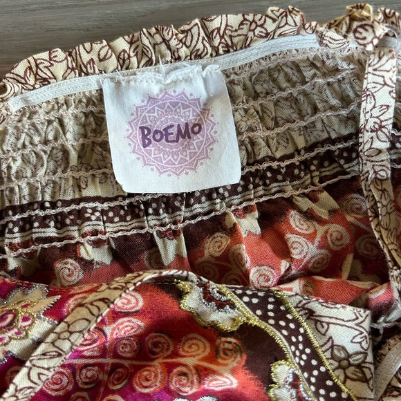 Anthropologie Revolve Boemo Boho Hippie Multi Pattern Maxi Sundress Size M - Picture 11 of 15